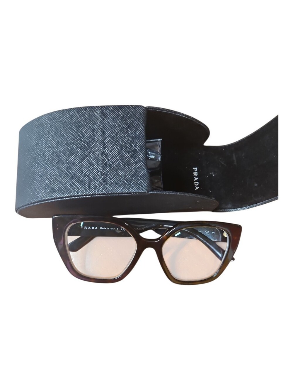 NWOT Prada SPR 24X Havana Tortoise Prescription Eyeglass Frames 52-18 Case&cloth